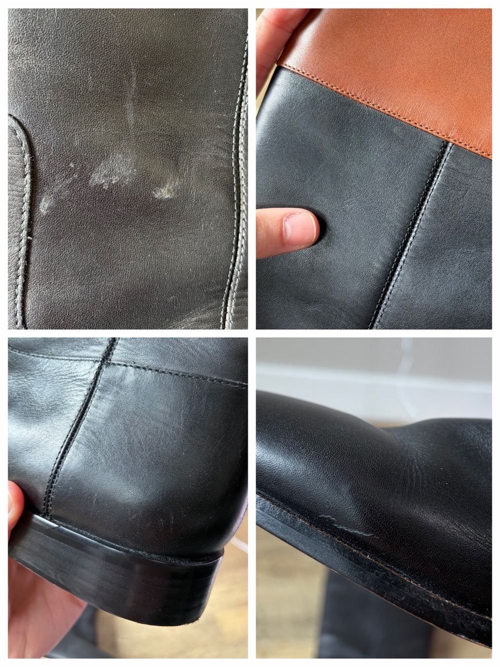 J. Crew Classic Leather Two Tone Riding Boots Size 9.5 - Picture 13 of 14